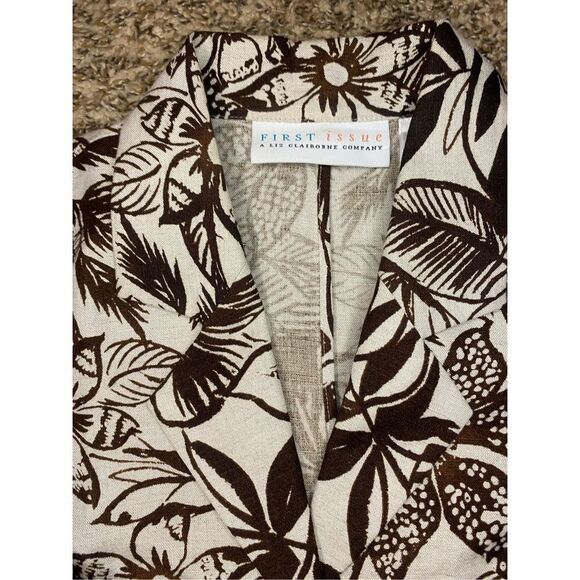 First Issue Womens Shirt Floral Print Button Down Long Sleeve Black Size Small - Picture 4 of 10